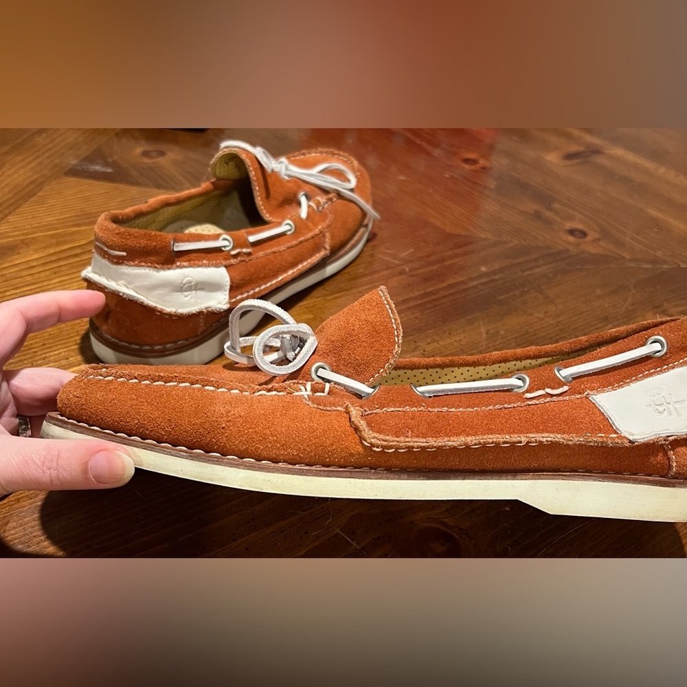 Vibram Ernest Hemingway Mens Boat Dock Shoes Brown Leather 2 Toned Size 10.5 M - Picture 5 of 14